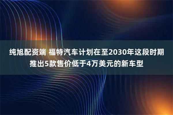 纯旭配资端 福特汽车计划在至2030年这段时期推出5款售价低于4万美元的新车型